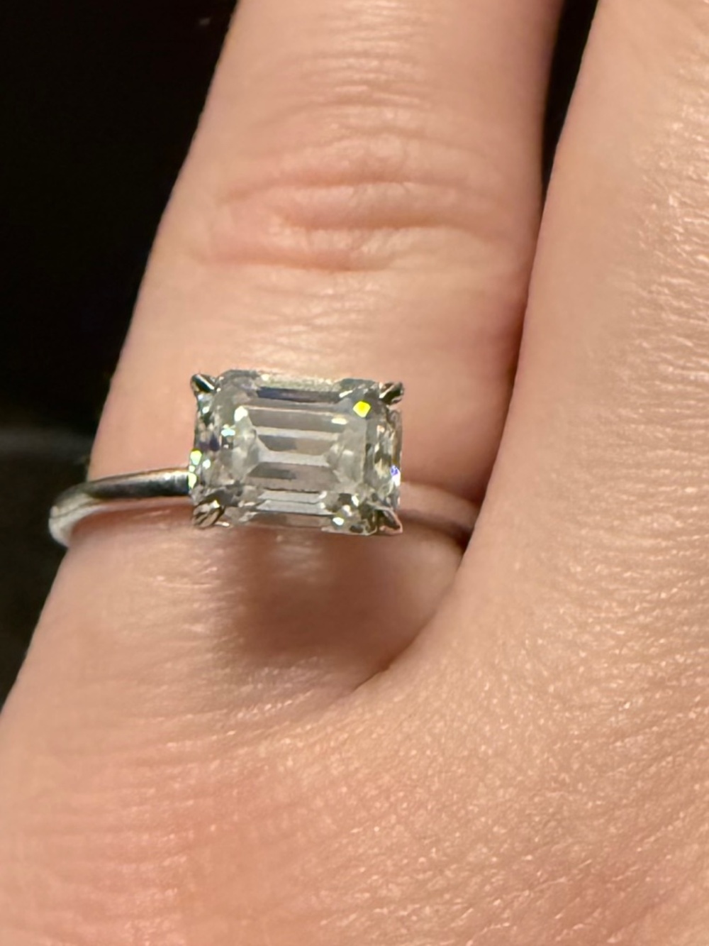 Sterling silver and Moissanite  engagement ring size 6.5